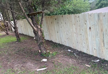 new fence boards installed