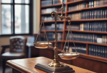 Professional lawyer reviewing real estate documents in an office