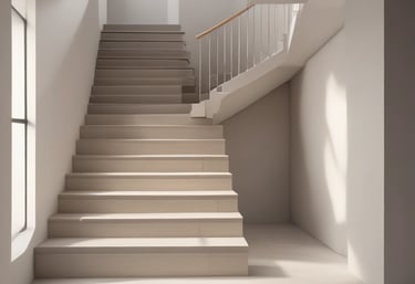 photo of white staircase