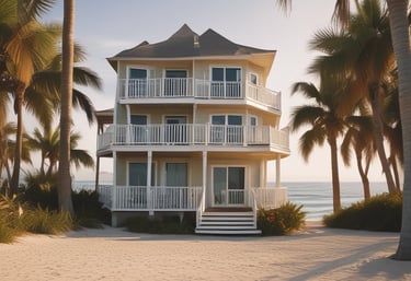 A friendly property manager greeting guests at a sunny Florida rental home.