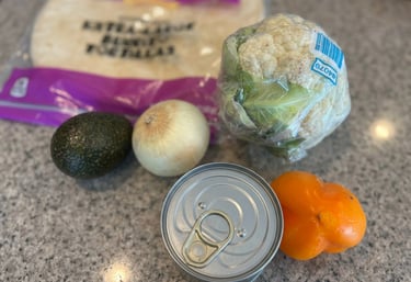 Meatless Cauliflower Chickpea Wrap ingredients