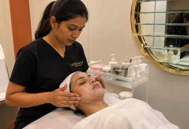 Professional facial and beauty services at Schön Seraf Unisex Salon in Hosa Road, Bangalore
