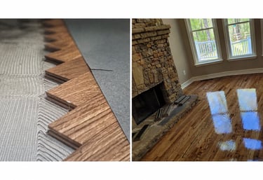 Hardwood flooring samples used in home remodel projects in Marietta, GA