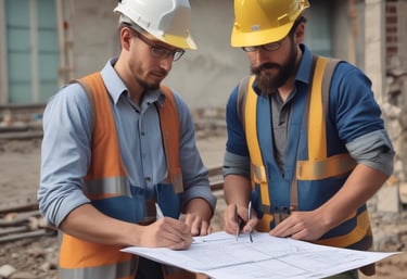 Close-up of a steel beam connection detail on a construction site.