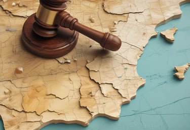 Close-up of hands signing official legal documents in an office.