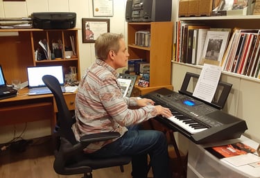 Anthony Susi composing music.