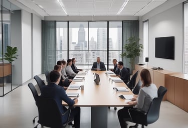 A black and white image featuring multiple people walking on a tiled street surface. Focus is on the lower legs and feet, showcasing a variety of footwear styles including sneakers and boots. The ground appears wet, reflecting parts of the figures.
