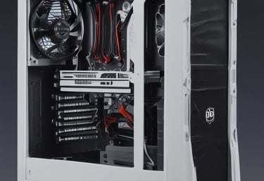 A customized gaming computer desktop.