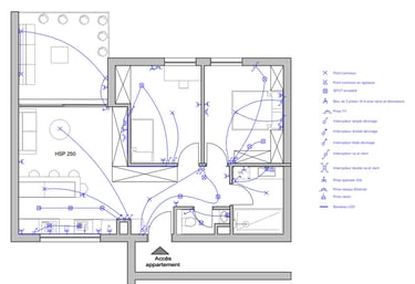 Plan électrique d'un appartement