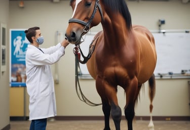 A black and white close-up of a person gently holding the forehead of a light-colored dog, possibly a horse or large animal. The person's fingers are adorned with a ring and bracelet, creating a sense of tenderness and connection.