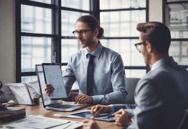 An image showing a professional team discussing financial strategies.