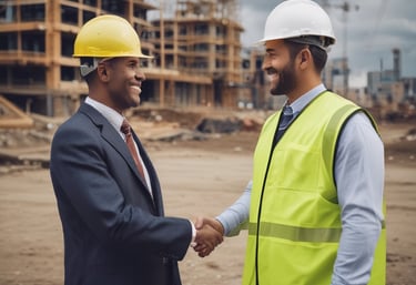 A visual of a busy construction site with various contractors at work.