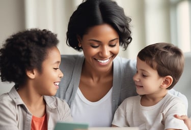 A supportive consultant discussing case details with a concerned client in an office setting.