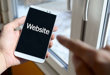 smartphone showing website text