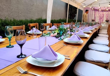 evento servilleta morada