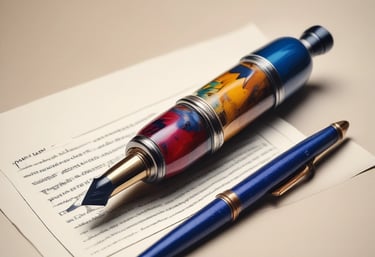 fountain pen and paper