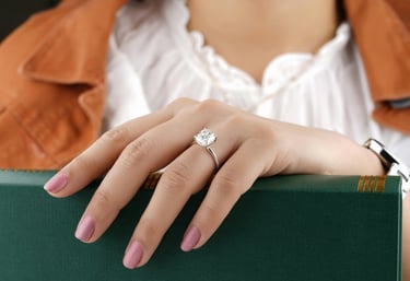 18K White Gold Solitaire Diamond Ring