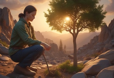 A serene landscape representing calm and introspection.