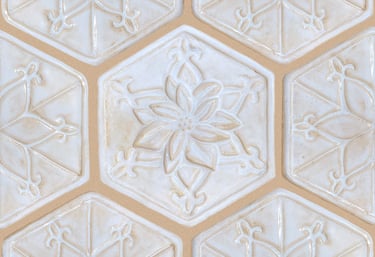 simulated poinsettia tile installation