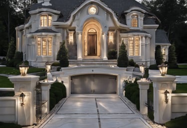a tree in front of a building