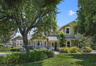 a house with a large yard and trees