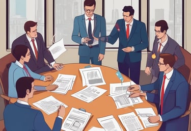 Two men are standing side by side, smiling, with one placing his arm around the other's shoulder. They are in a professional setting, dressed in business casual attire. Behind them is a sign that reads 'Freshworks Partner Program' with some description and logos. The background consists of a brick wall.