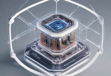 A grey processor chip with the letters 'AI' prominently displayed in blue, set against a subtle background with faint outlines of a map.