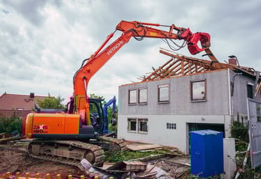 abriss eines Einfamilienhauses