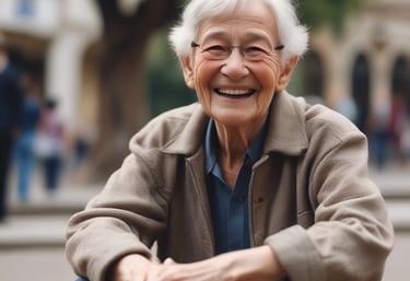 A man in a suit and tie stands in front of an American flag. He has short gray hair and is smiling.