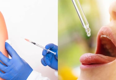 Imunoterapia Subcutânea, Sublingual. Dessensibilização: ácaro, mofo, pêlo de gato, pêlo de cachorro.