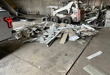 Aluminum siding dropped off at the recycling center