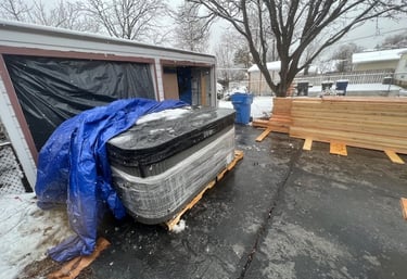 a hot tub that was moved and donated