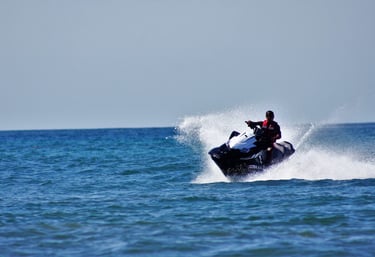 Riding a jet ski during private tour in Papagayo Gulf, Costa Rica