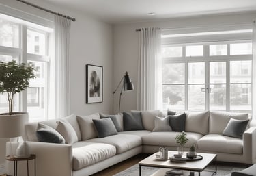 A modern renovation project showcasing a stylish living room.