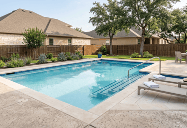 Clear residential pool after inspection in Round Rock TX