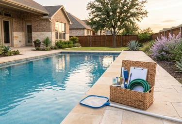 Clear residential pool after Pool School in Round Rock TX