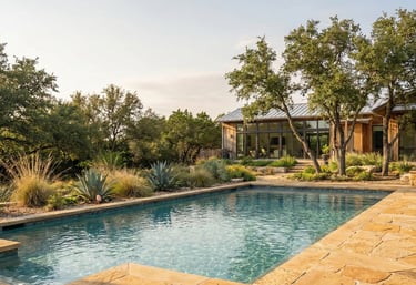 Clean swim-ready pool in Georgetown, Texas after salt system repair