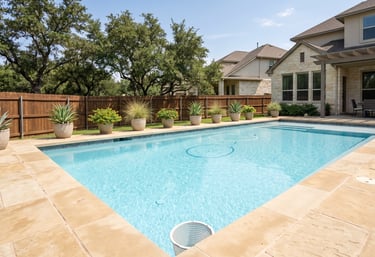 Clear residential pool after pool plumbing repair in Round Rock TX