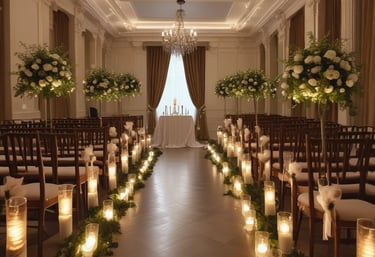 A serene outdoor wedding ceremony with a singer performing beautifully.