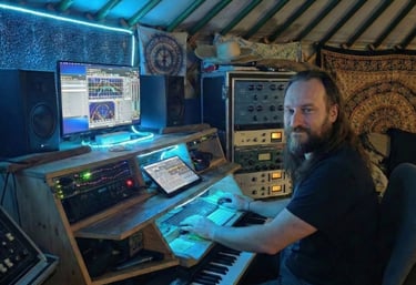 Joa Miketen in the studio mastering with hybrid analog gear