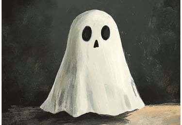 image of a ghost with a hand painted aesthetic
