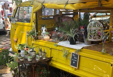 Stand fleuriste sur le marché de Vienne