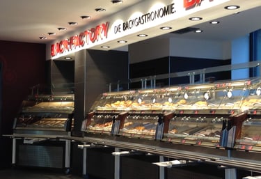 foto da vitrine padaria local em Kiel 