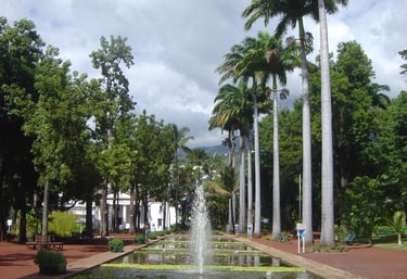 Vista do jardim de Élat em Saint-Denis, Ilha Reunião.
