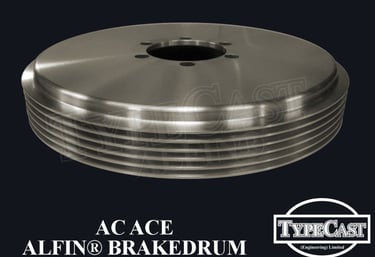 Typecast AC Ace Aceca aluminium cast iron Alfin brake drum for vintage classic road and race cars