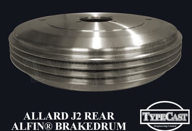 Typecast Allard J2 rear aluminium cast iron Alfin brake drum for vintage classic road and race cars
