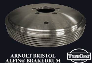 Typecast Arnolt Bristol aluminium cast iron Alfin brake drum for vintage classic road and race cars