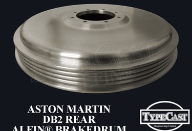 Typecast Aston Martin DB2 rear aluminium cast iron Alfin brake drum for vintage classic road and race cars