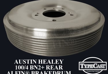 Typecast Austin Healey BN2+ rear aluminium cast iron Alfin brake drum for vintage classic road and race cars
