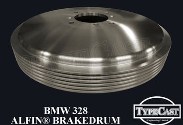 Typecast BWM 328 aluminium cast iron Alfin brake drum for vintage classic road and race cars
